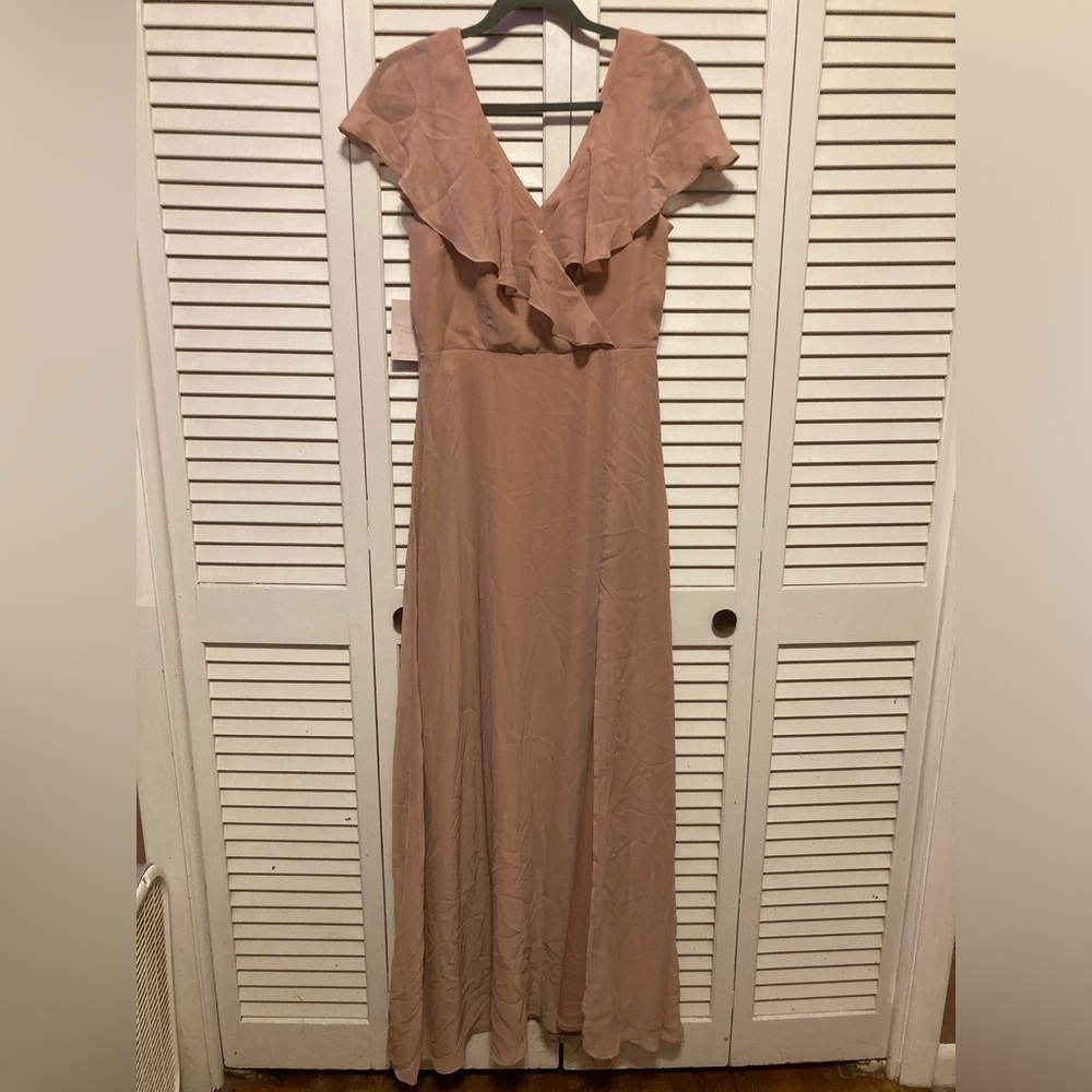 NWT Birdy Grey Dusty Rose Jackson Maxi Ruffle Dress Size Medium - Picture 3 of 14